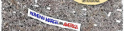 Jim Morin č. - Demonstrace proti Trumpovi