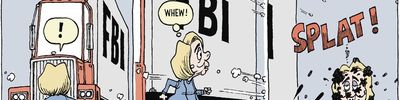 Robert Ariail vtipy č.3704 - Hillary Clintonová vs FBI