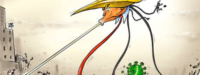 Emad Hajjaj vtipy č.8310 - Přístup Trumpa během koronaviru