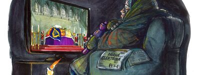 Martin Rowson vtipy č.50507 - Smrt Královny Alžběty II.
