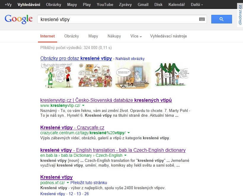 Na Google jsme první na "kreslené vtipy" Na Google jsme první na "kreslené vtipy"