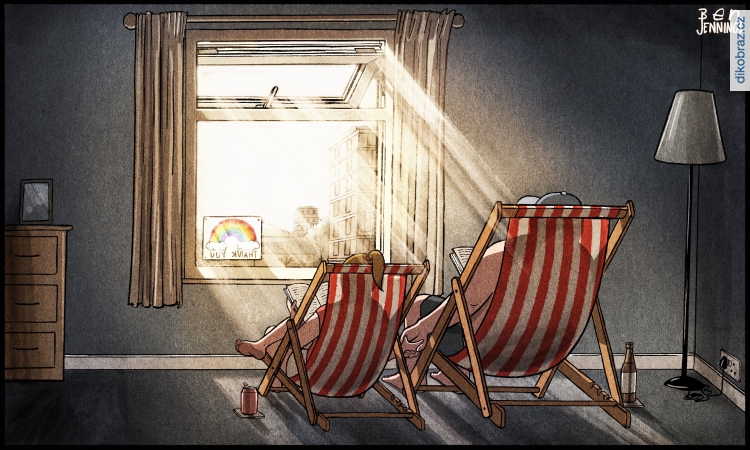 Ben Jennings vtipy č.8350 - Karanténa / lockdown v boji s Koronavirem