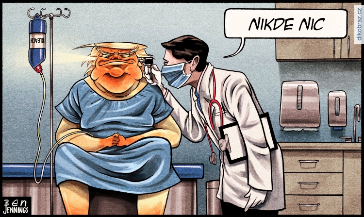 Ben Jennings vtipy č.16049 - Trump má Koronavirus