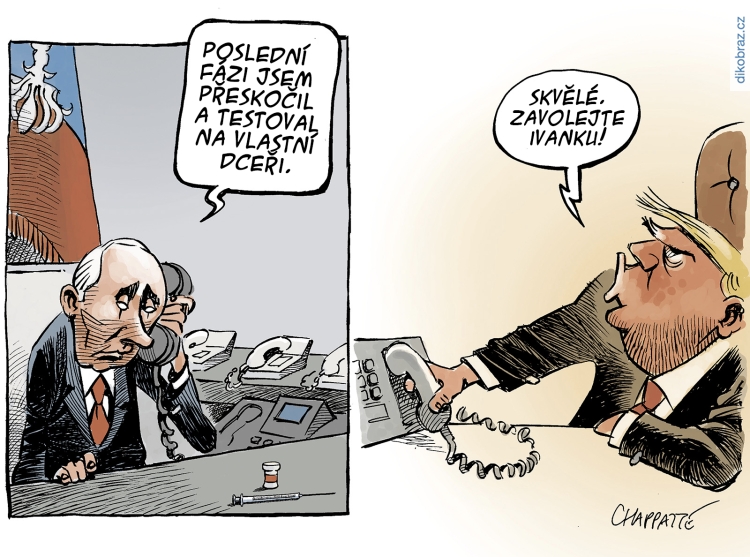 Chappatte vtipy č.11642 - Přístup Trumpa během koronaviru