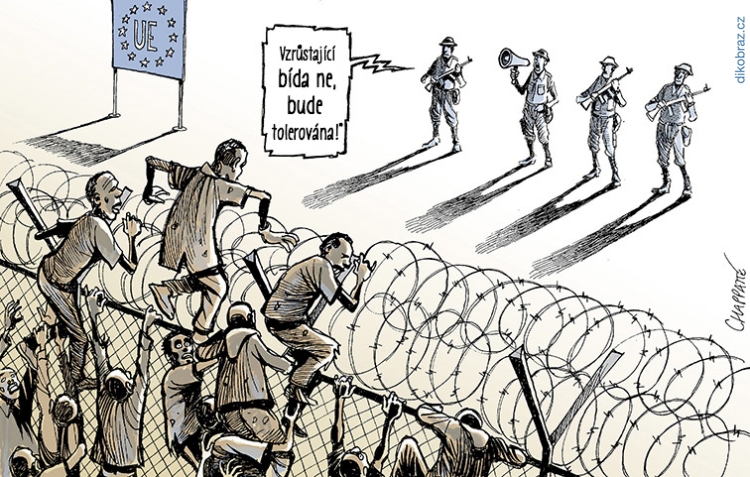 Chappatte vtipy č.3602 - Uprchlická krize