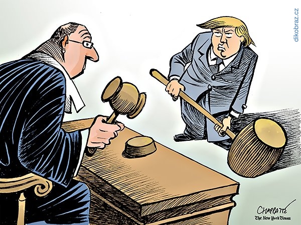 Chappatte č. - Zákaz muslimů do USA