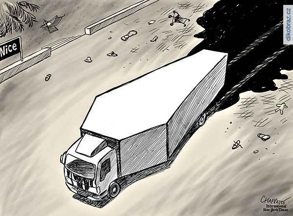 Chappatte vtipy č.3767 - Teroristický útok v Nice