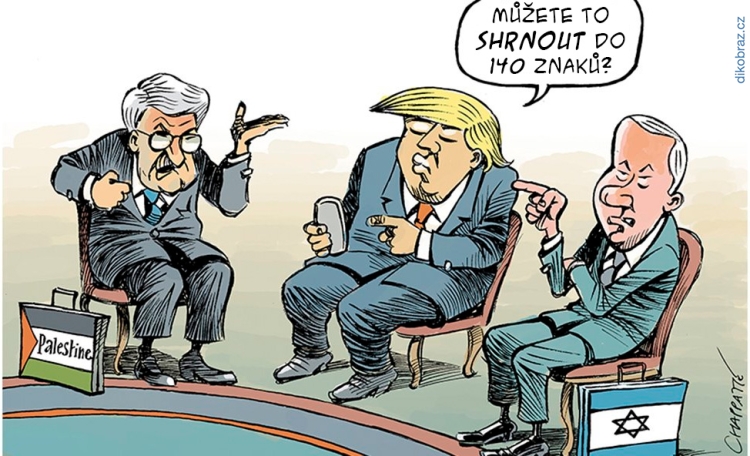 Chappatte vtipy č.5417 - Trumpova návštěva Izraele