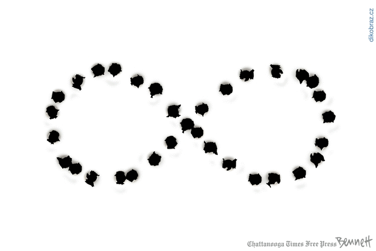 Clay Bennett vtipy č.3682 - Střelba v USA