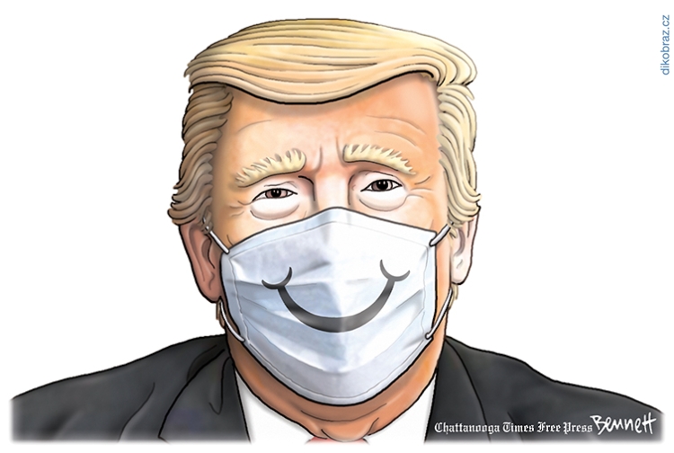 Clay Bennett vtipy č.7864 - Přístup Trumpa během koronaviru