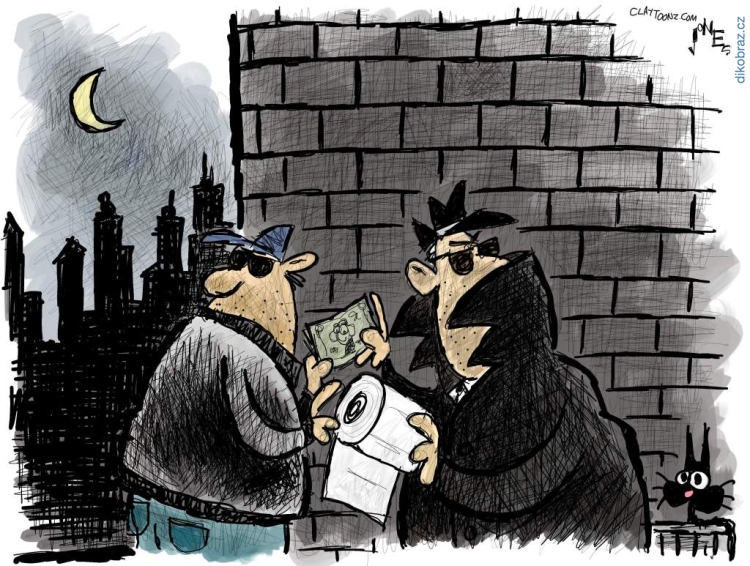 Clay Jones vtipy č.8007 - Boj o toaletní papír