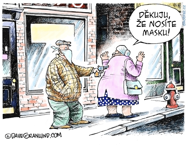 Dave Granlund vtipy č.9743 - Povinné nošení roušek