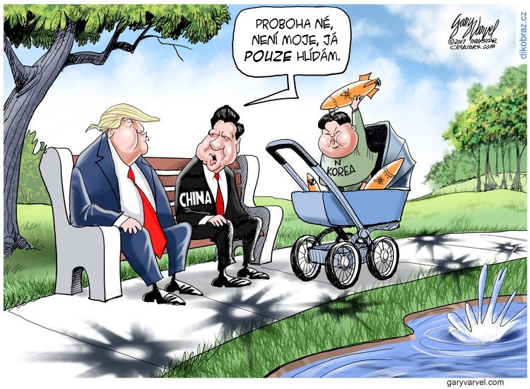 Gary Varvel vtipy č.5193 - Trump chce vyřešit Severní Koreu