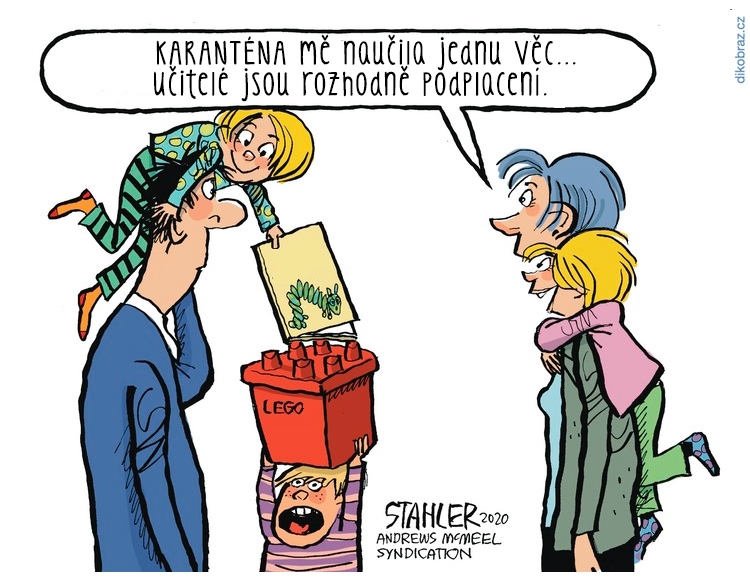 Jeff Stahler vtipy č.8095 - Karanténa / lockdown v boji s Koronavirem