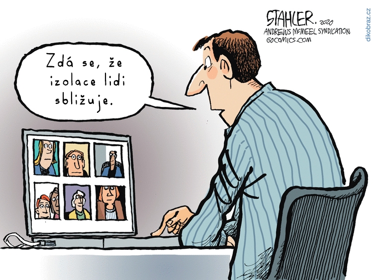 Jeff Stahler vtipy č. - Karanténa v boji s Koronavirem