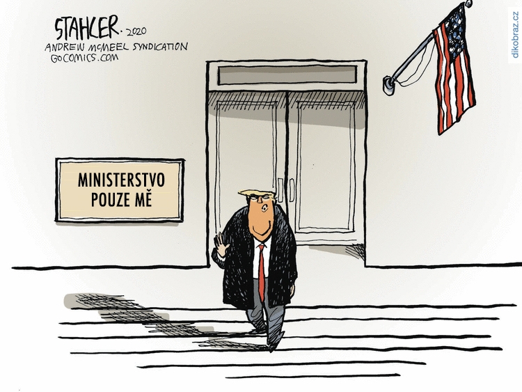 Jeff Stahler vtipy č.8364 - Přístup Trumpa během koronaviru