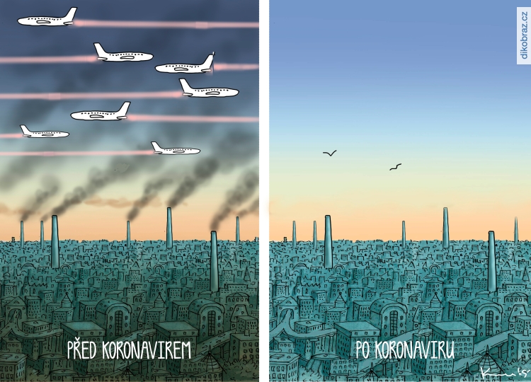 Marian Kamensky vtipy č.8077 - Koronavirus a dopad na životní prostředí
