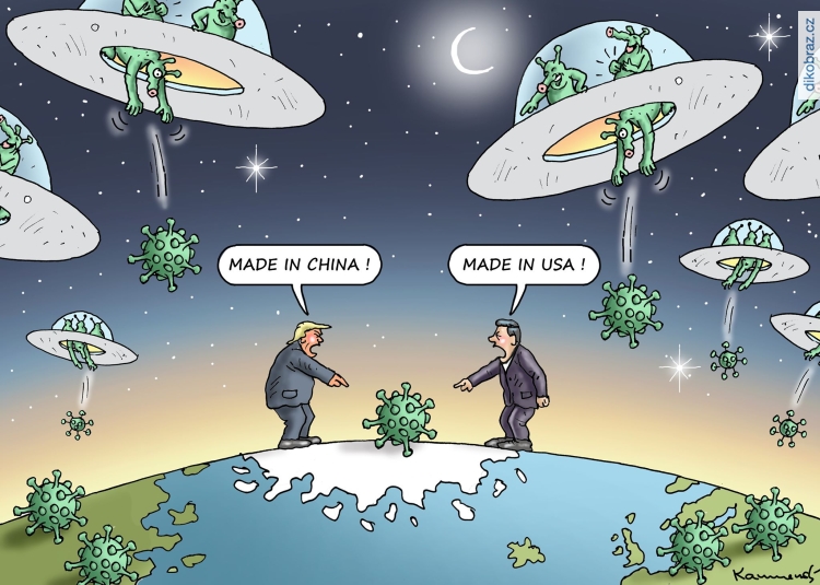 Marian Kamensky vtipy č.8126 - Debaty o původu koronaviru