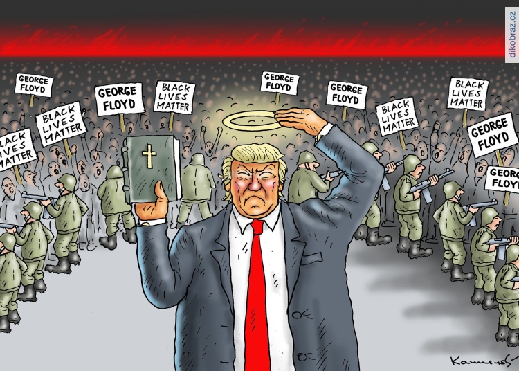 Marian Kamensky vtipy č.8977 - Přístup Trumpa během demonstrací