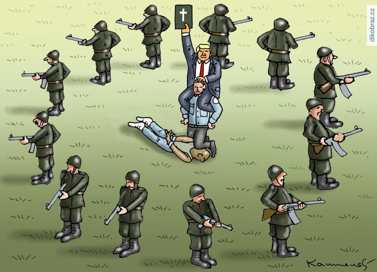 Marian Kamensky vtipy č.8986 - Přístup Trumpa během demonstrací