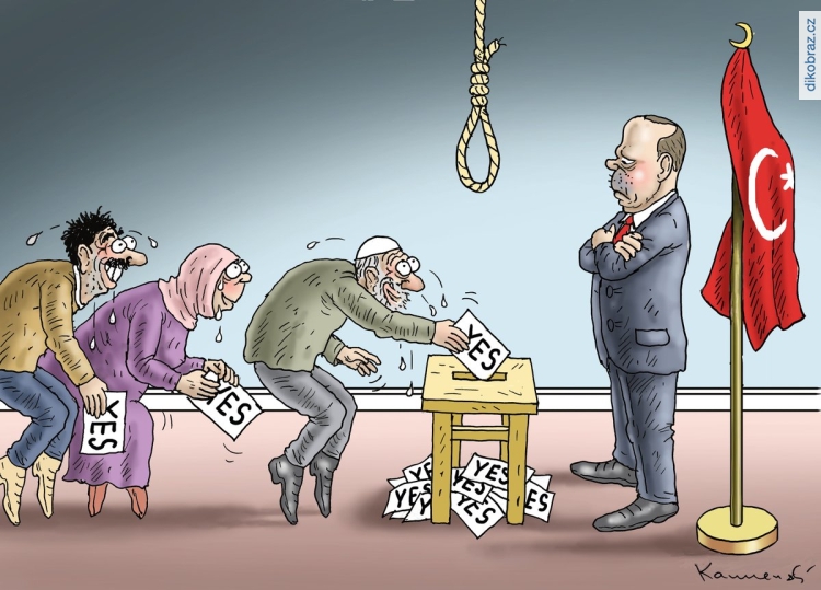 Marian Kamensky vtipy č.5229 - Turecké referendum posilující moc Erdogana