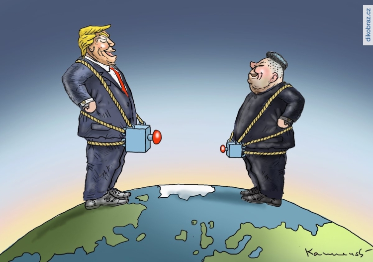 Marian Kamensky vtipy č. - Trump a Un si vyměňují Tweety