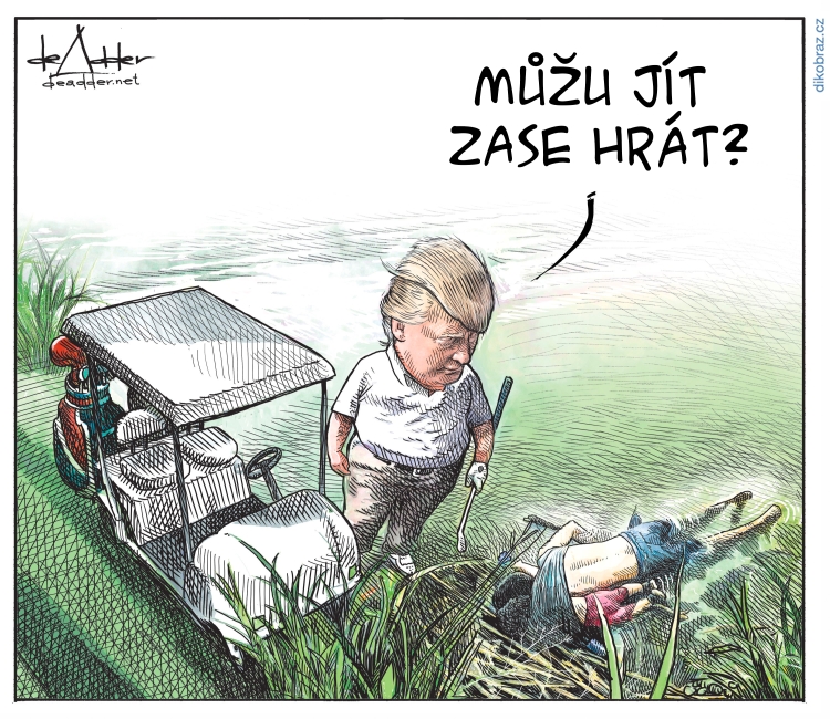 Michael De Adder vtipy č. - Přístup Trumpa během koronaviru