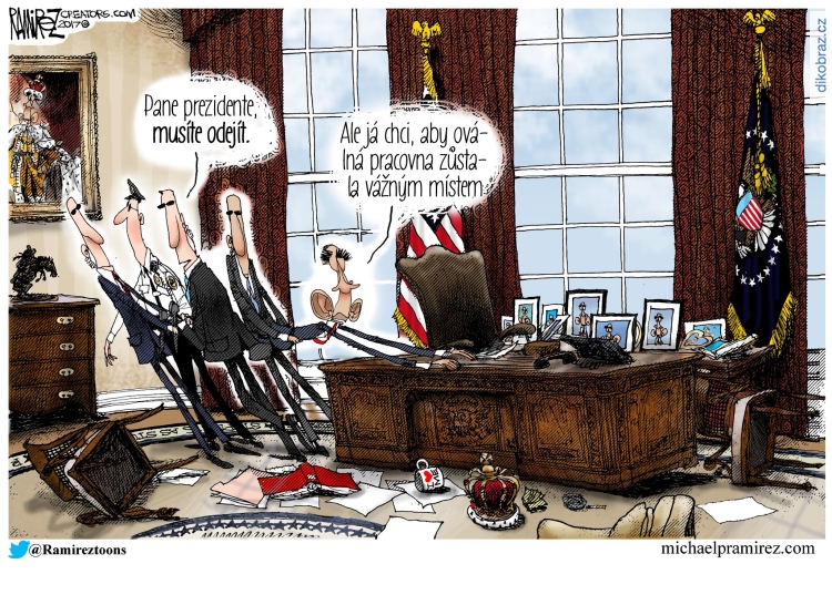 Michael Ramirez č. - Trump Prezidentem USA