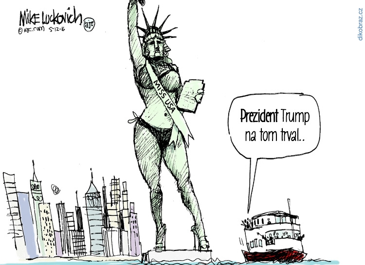 Mike Luckovich vtipy č.3629 - Americké volby 2016