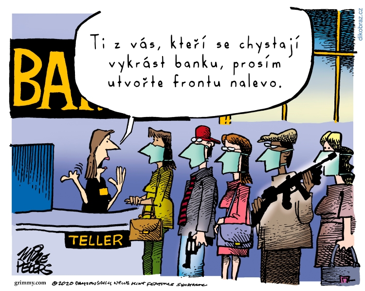 Mike Peters vtipy č.8240 - Povinné nošení roušek