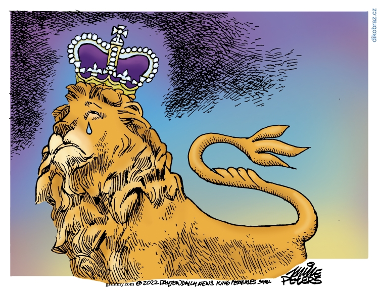 Mike Peters vtipy č.50242 - Smrt Královny Alžběty II.