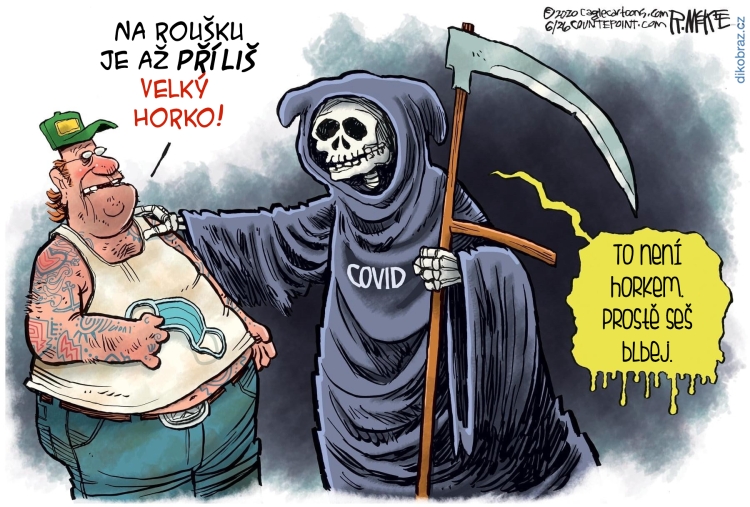 Rick McKee vtipy č.9223 - Zmírňování karantény