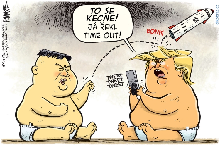 Rick McKee vtipy č. - Vypuštění mezikontinentální rakety Severní Koreou