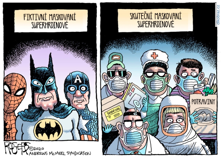 Rob Rogers vtipy č.8065 - Stmelování Koronavirem