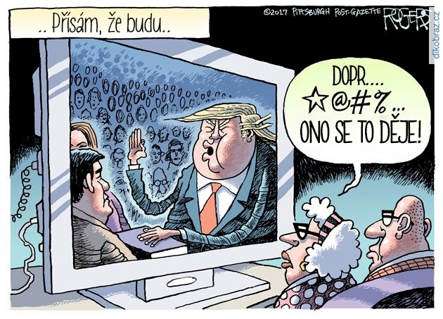 Rob Rogers vtipy č.4668 - Trump Prezidentem USA