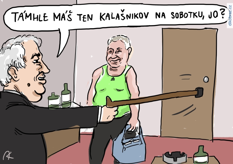 Roman Kelbich vtipy č.5382 - Propuštění Jiřího Kájínka
