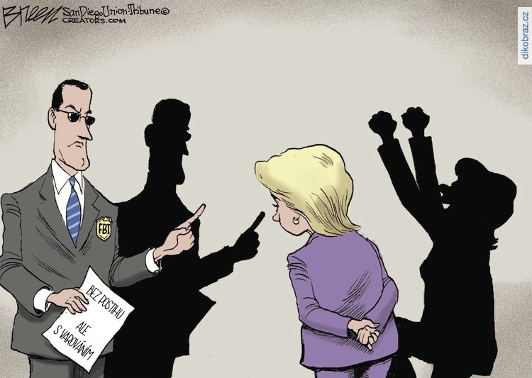 Steve Breen vtipy č.3651 - Hillary Clintonová vs FBI