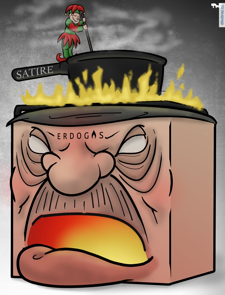 Tjeerd Royaards vtipy č.18658 - Erdogan hrozí Satiře