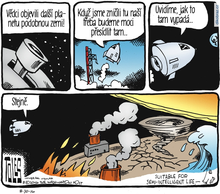 Tom Toles č.3981 - Planeta podobná Zemi