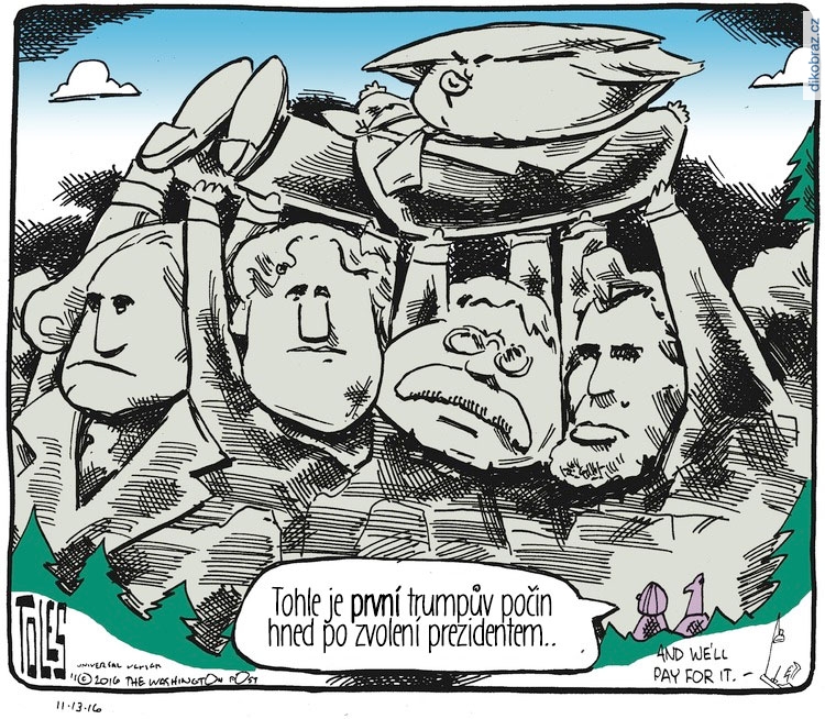 Tom Toles č.4246 - Trump Prezidentem USA