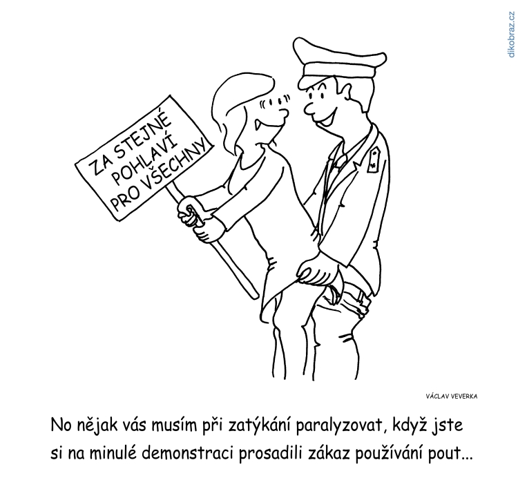 Václav Veverka vtipy č.9099 - Demonstrace proti policejnímu násilí a rasismu