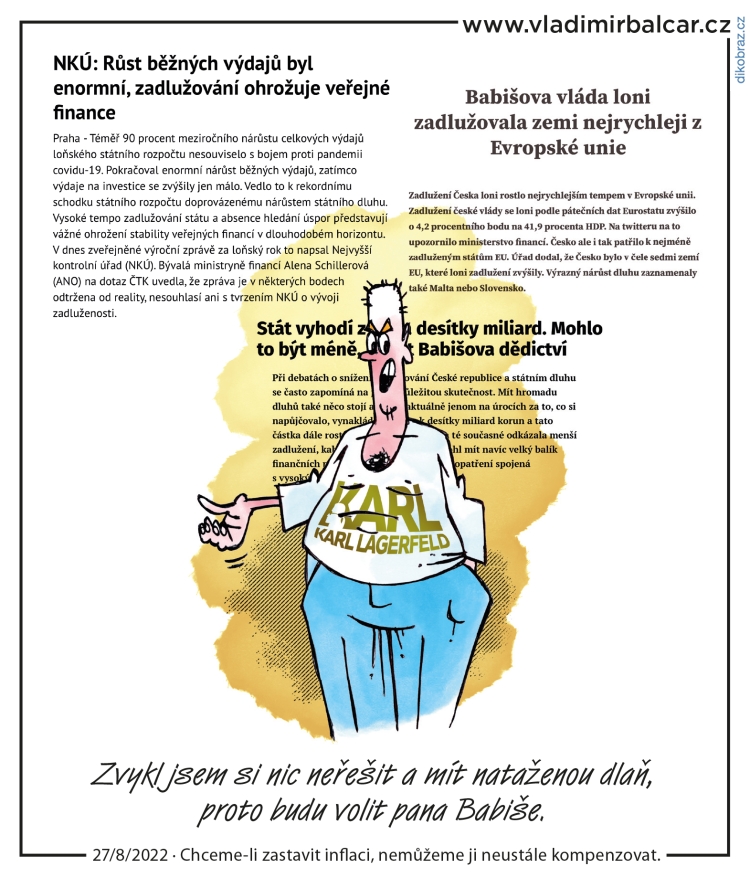 Vladimír Balcar vtipy č.49709 - Inflace 2022